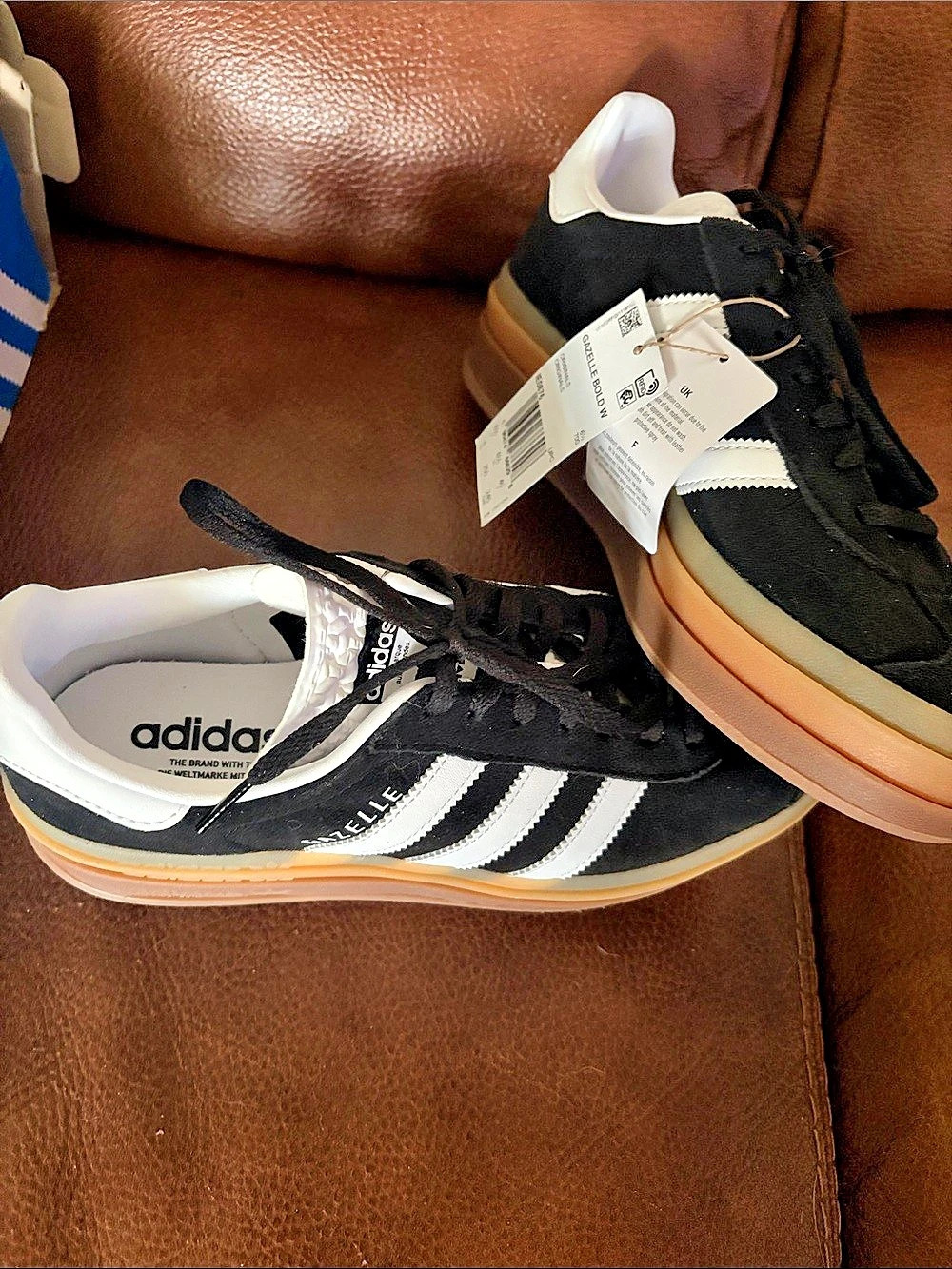 adidas Gazelle Bold W Platform Sneakers Black & White US 8